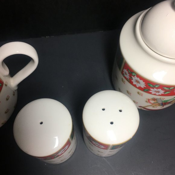 Vintage Charlton Hall Kobe Holiday Ceramic Set 5pc - Picture 6 of 16